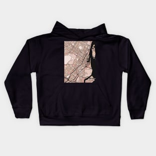 Montreal Map Pattern in Soft Pink Pastels Kids Hoodie